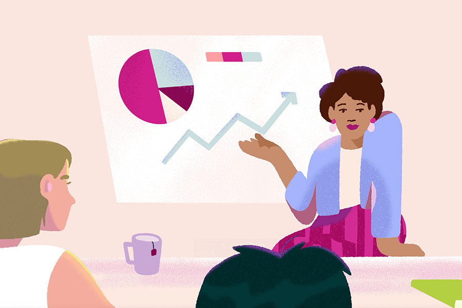 Employees in a presentation