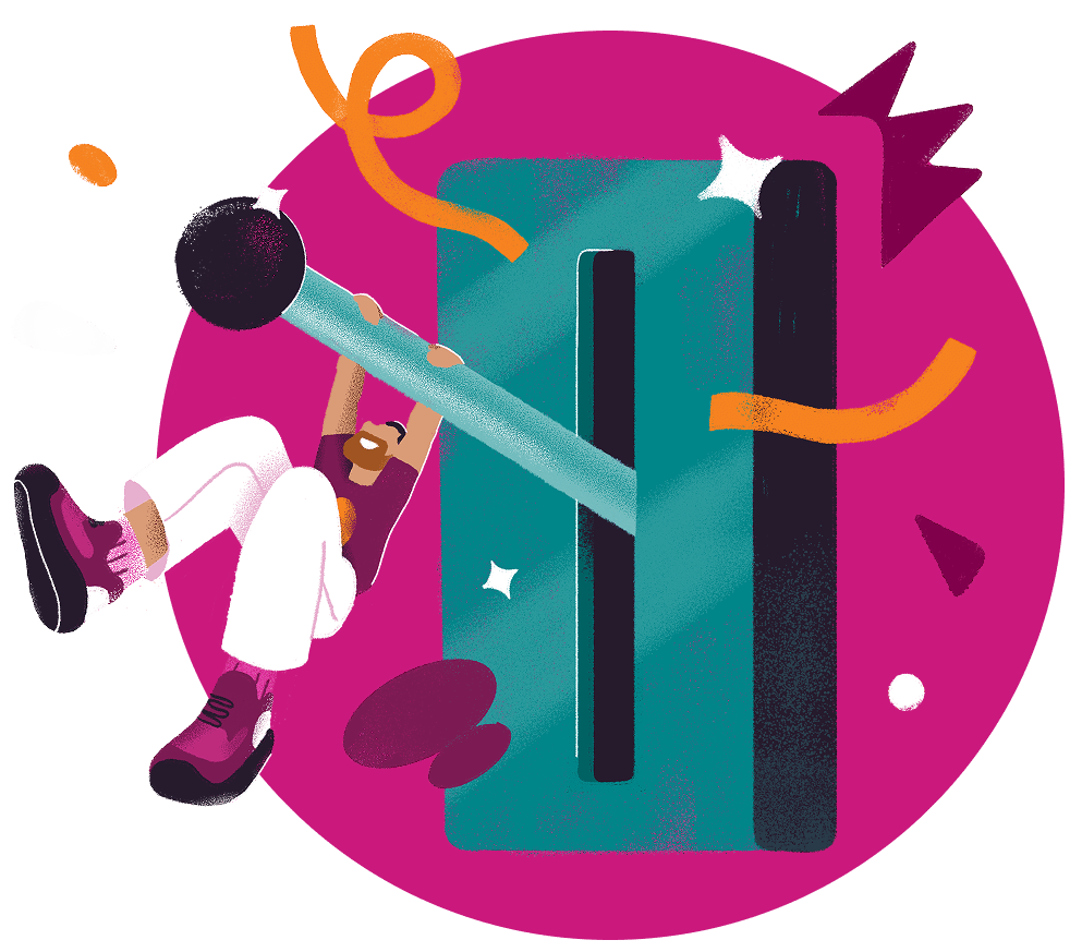 Person pulling on large lever