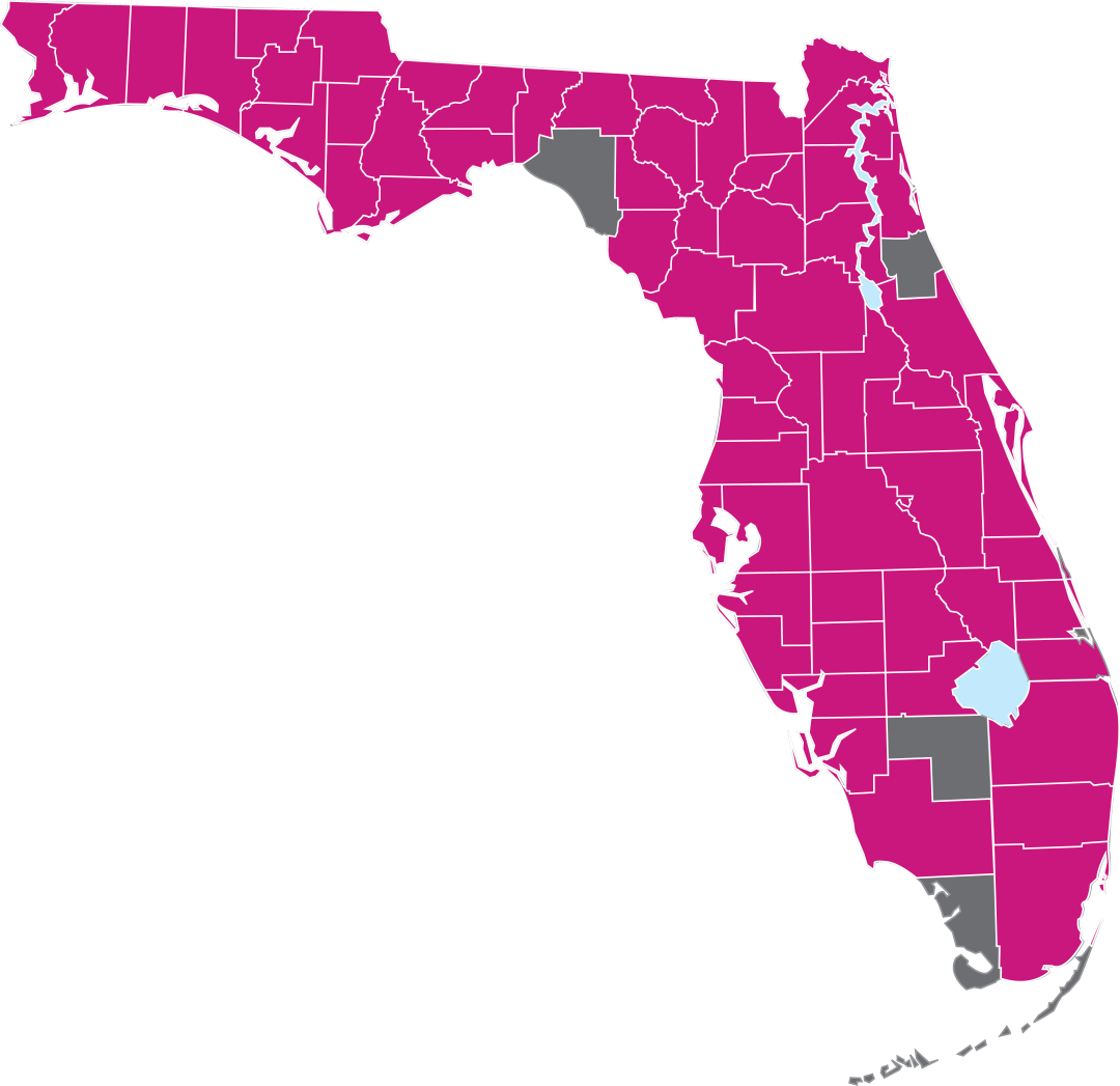 Ambetter Health coverage area map in Flordia