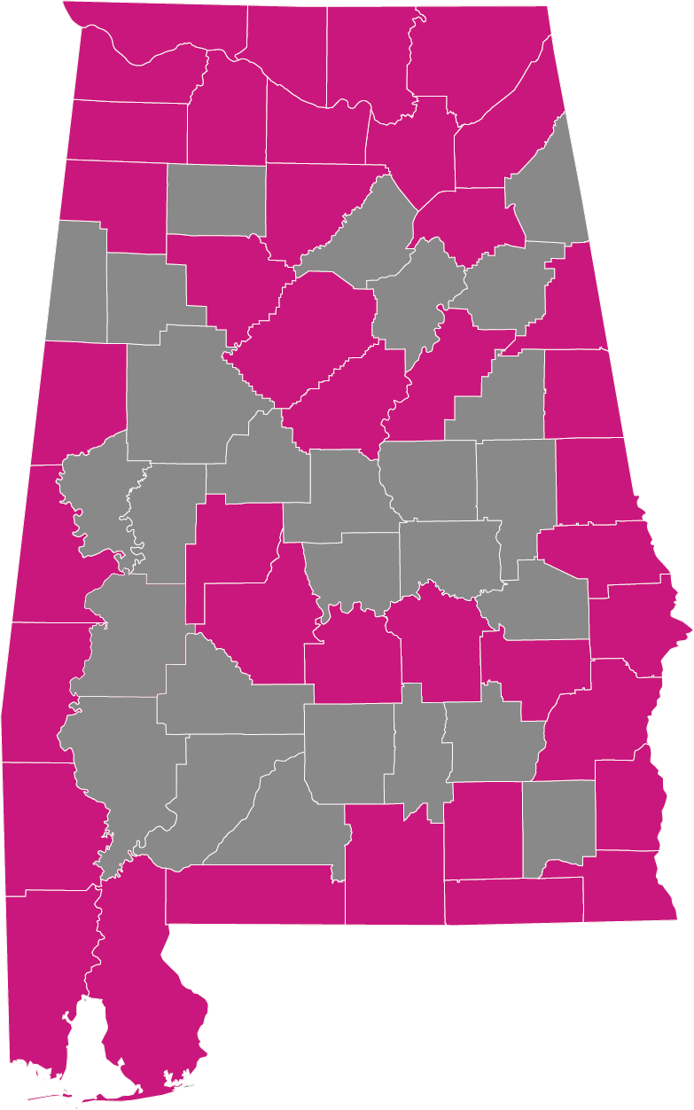 AL coverage area map