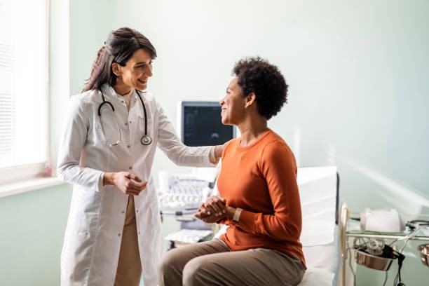 woman with doctor